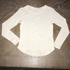 GAP KIDS GIRLS CREAM LONG SLEEVE T-SHIRT